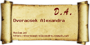 Dvoracsek Alexandra névjegykártya