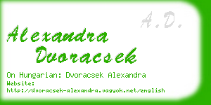alexandra dvoracsek business card